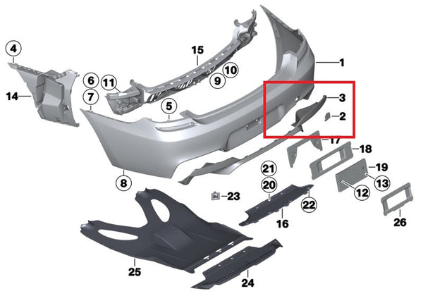 Painted or Primed BMW Rear Tow Hook Cover 6 Series F06 F12 F13 2011 - 17 with M