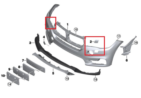 Painted or Primed Genuine BMW Headlight Washer Cover RIGHT X5 F15 F85 08/2012 — 02/2018
