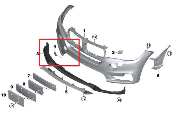 Painted or Primed Genuine BMW Front Tow Hook Cover X5 F15 08/2012 — 02/2018