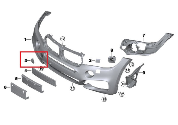 Genuine BMW Front Tow Hook Cover X6 F16 09/2013 — 02/2018 with M Bumper