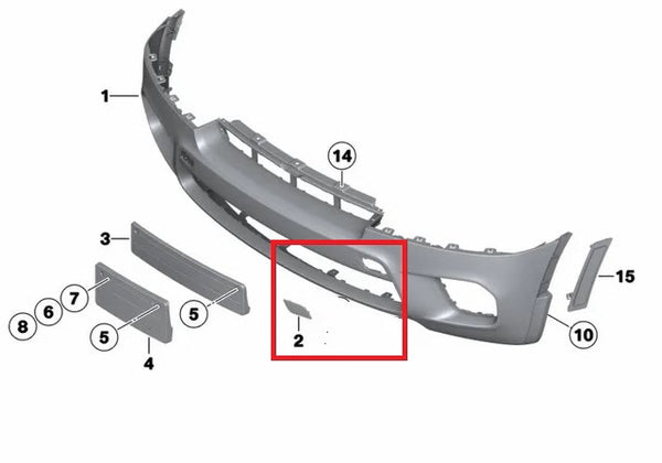 Genuine BMW Front Tow Hook Cover X5 E70 LCI 04/2009 - 06/2013 with M Bumper