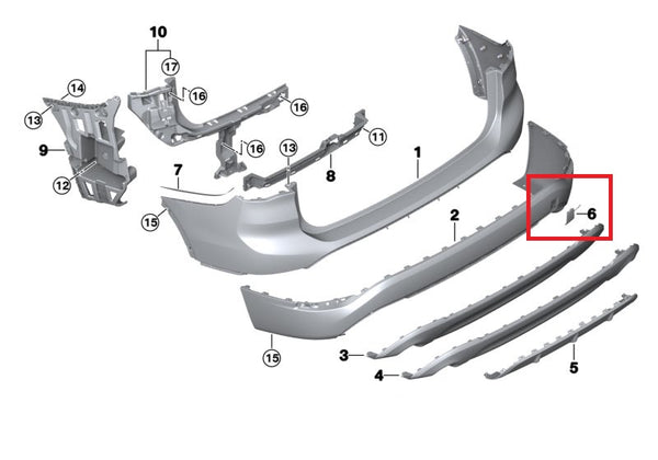 Genuine BMW Rear Tow Hook Cover X1 F48 11/2014 — 02/2019