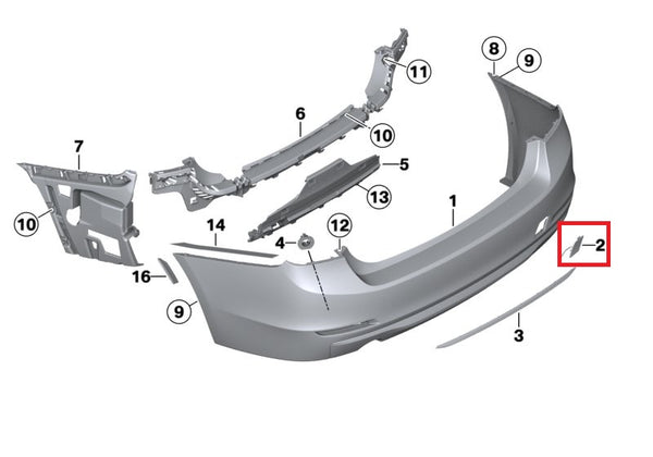 Painted or Primed Genuine BMW Rear Tow Hook Cover F31 3 Series Touring 07/2011 — 07/2015