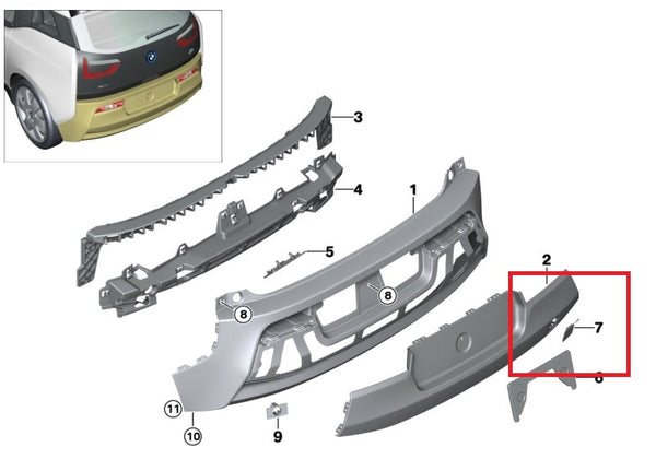 Painted or Primed BMW Rear Tow Hook Cover i3 I01 01/2013 — 09/2017