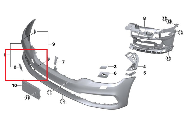 Genuine BMW Front Tow Hook Cover 5 Series G30 G31 10/2015 — 06/2019