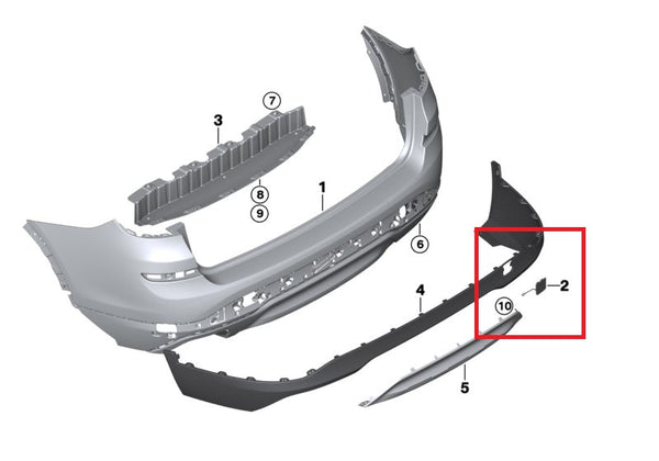 Painted or Primed BMW Rear Tow Hook Cover X3 F25 06/2009 — 08/2017