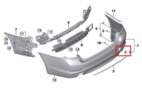 Genuine BMW Rear Tow Hook Cover 5 Series G30 10/2015 — 02/2019