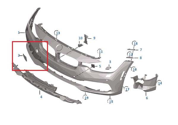 Painted or Primed Genuine BMW Front Tow Hook Cover F30 3 Series LCi 09/2014 — 05/2016