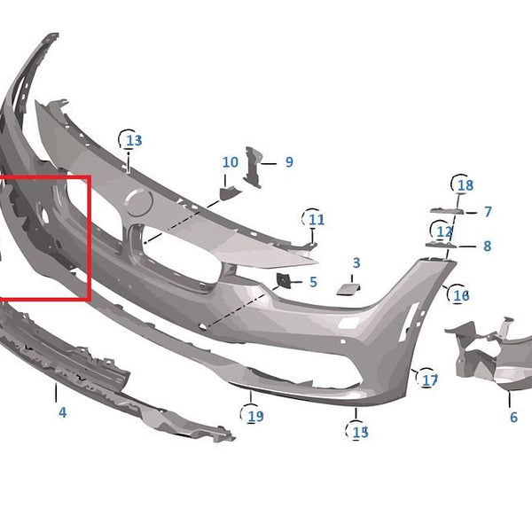 Painted or Primed Genuine BMW Front Tow Hook Cover F30 3 Series LCi 09/2014 — 05/2016