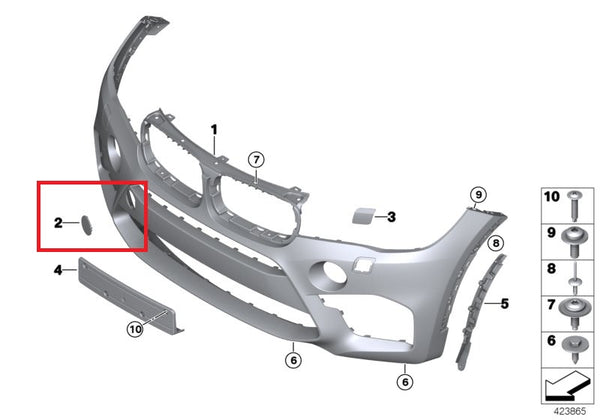 Painted or Primed Genuine BMW Front Tow Hook Cover X5 F85 X6 F86 2013 - 2018