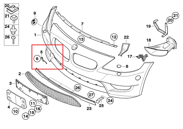 Painted or Primed Genuine BMW Front Tow Hook Cover Z4 M Roadster E85 E86 01/2004 — 08/2008