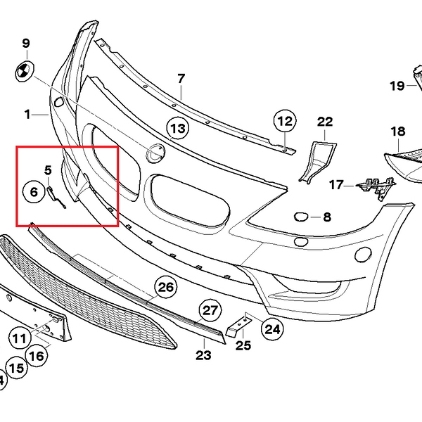 Painted or Primed Genuine BMW Front Tow Hook Cover Z4 M Roadster E85 E86 01/2004 — 08/2008